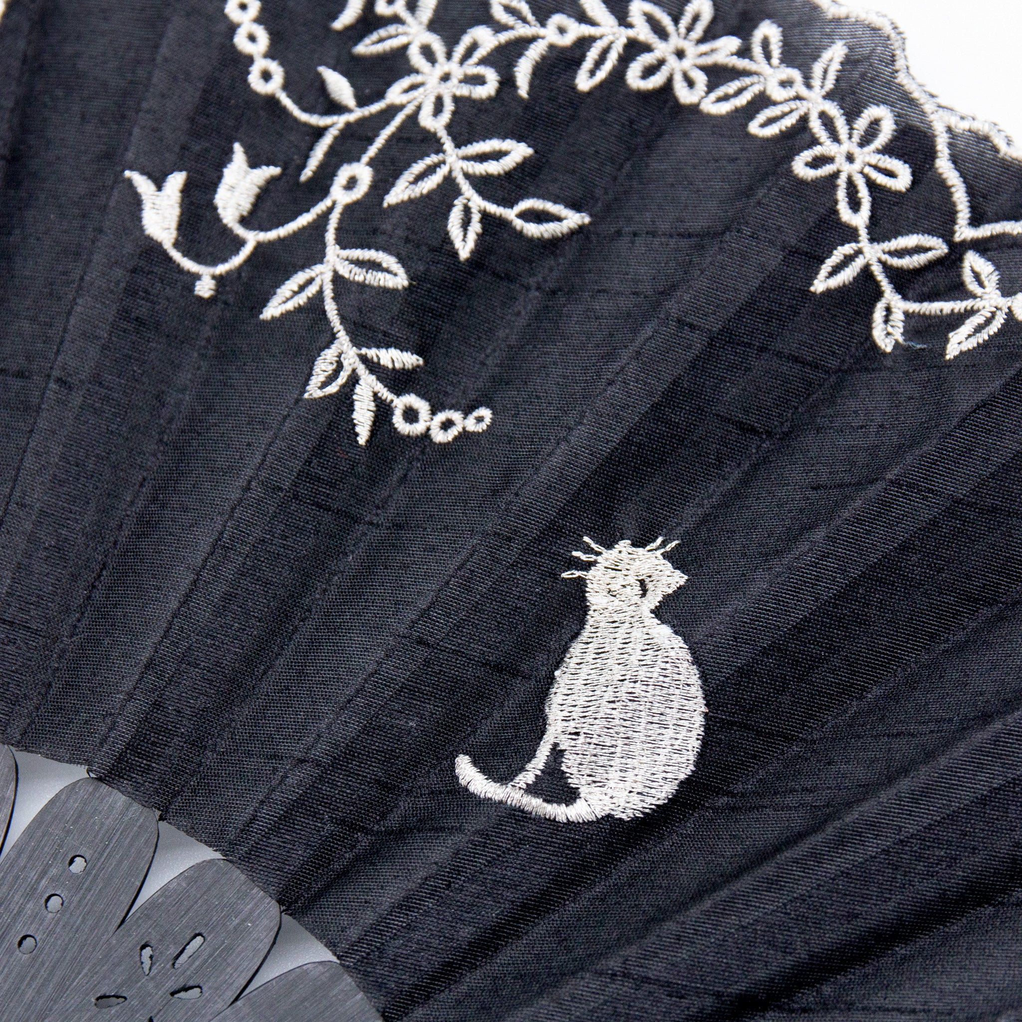 扇子 ヘレン 扇面 詳細画像 ブラック