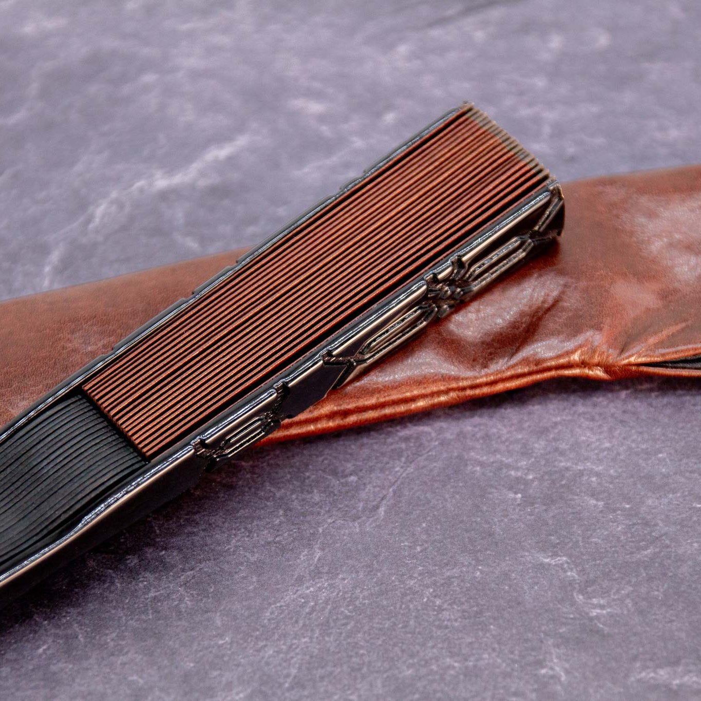 革扇子 ヴィンテージレザー 扇子セット イメージ画像5