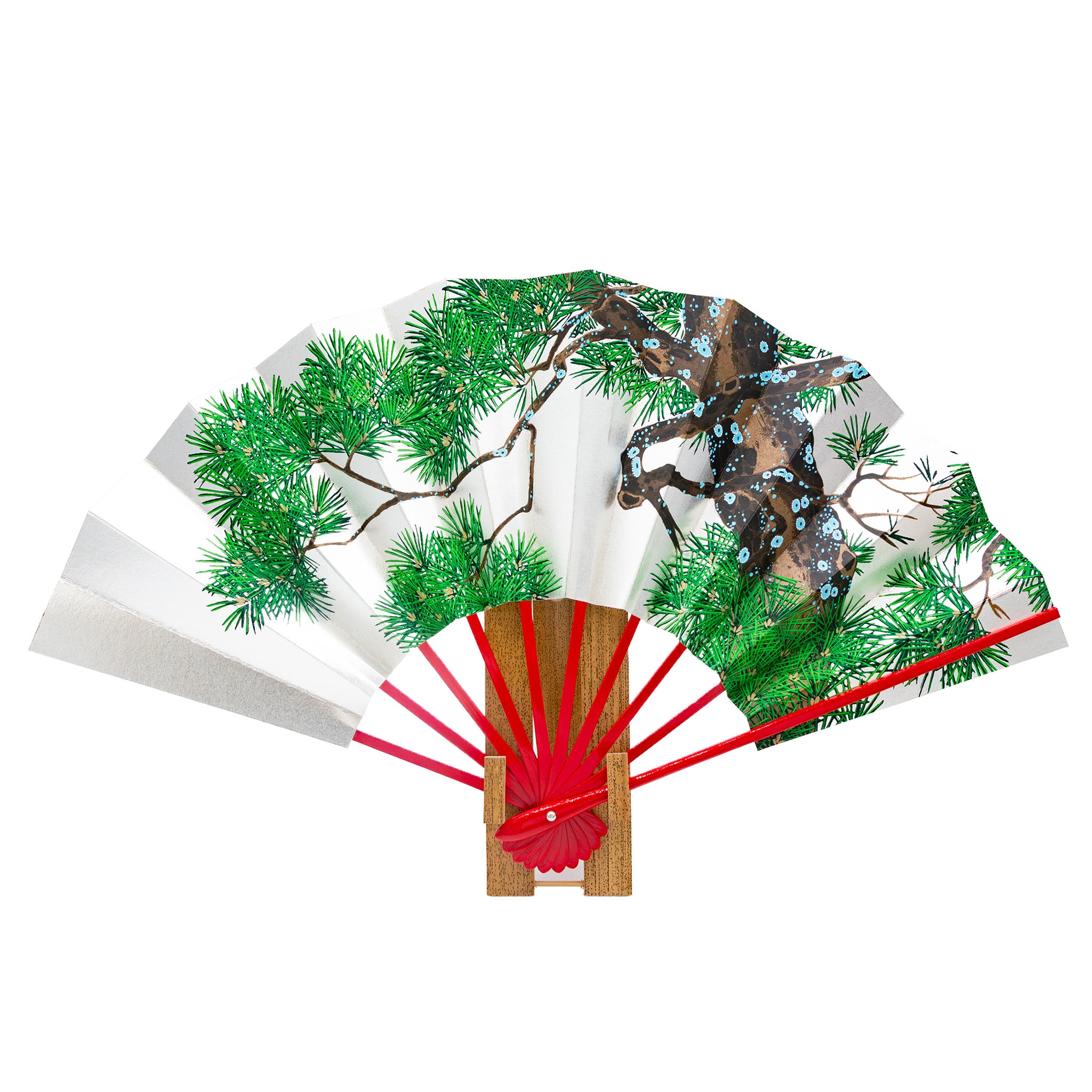 飾扇子　老松　正方形