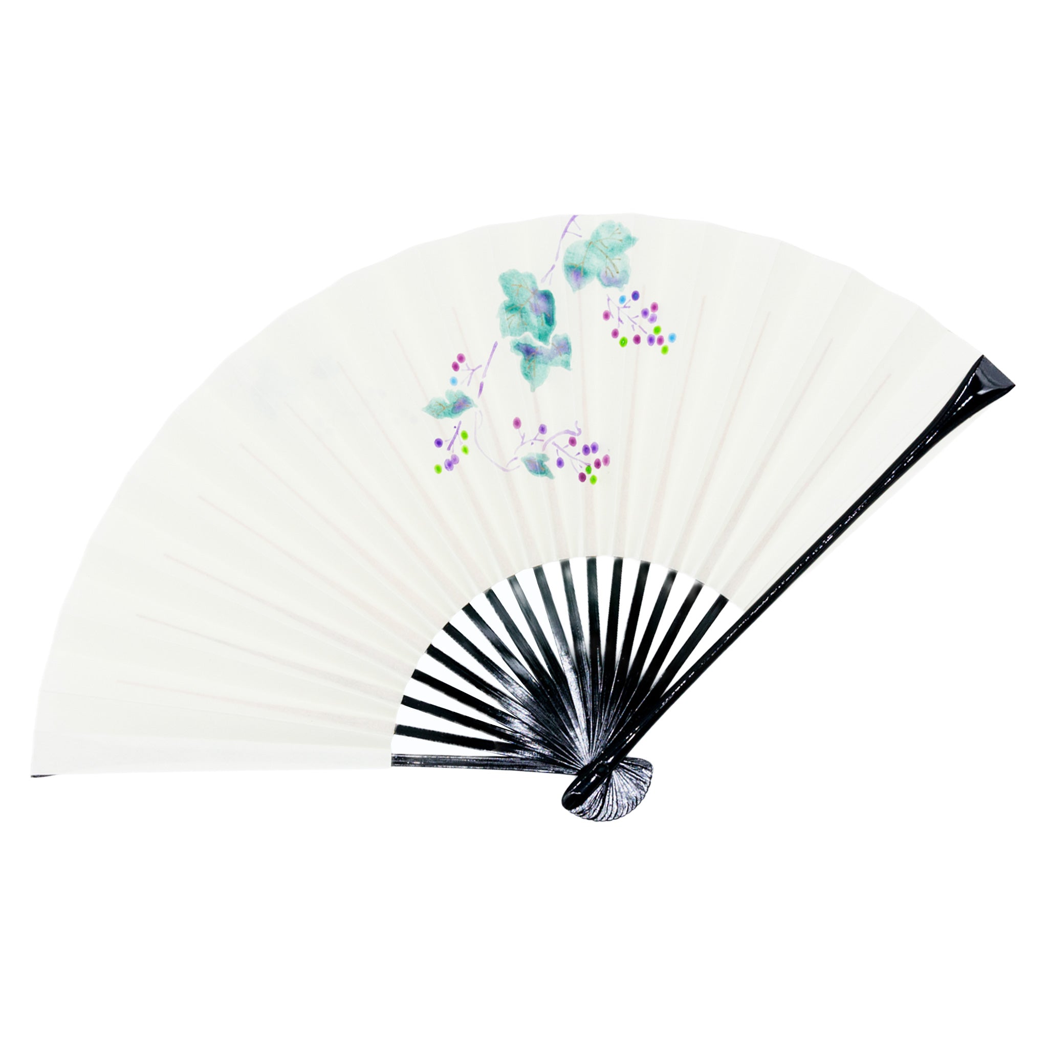 着物用扇子 黒塗 花（全3種類） – 白竹堂オンラインショップ