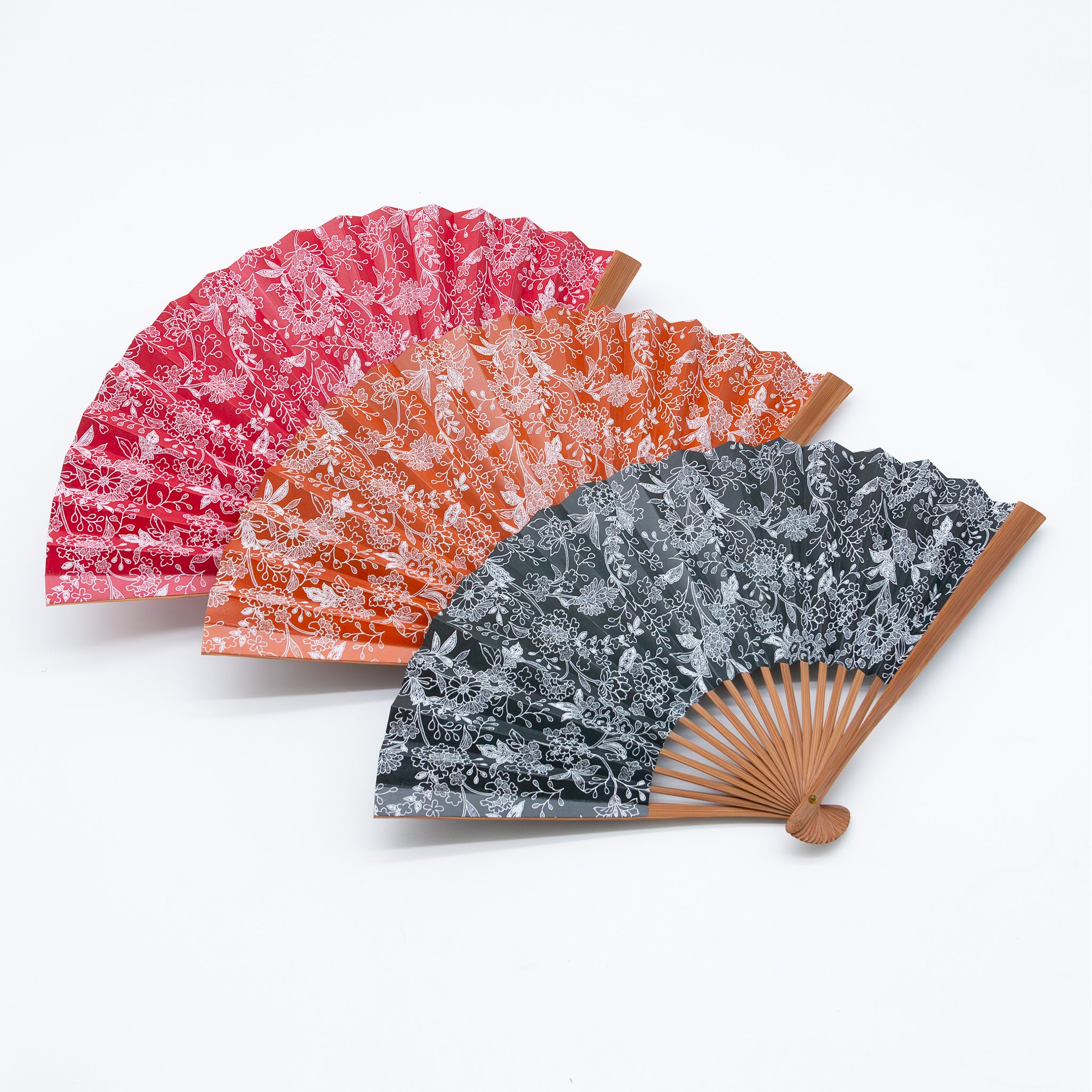 花柄の扇 小花柄渋扇 扇子セット （全3種類） – 白竹堂オンラインショップ