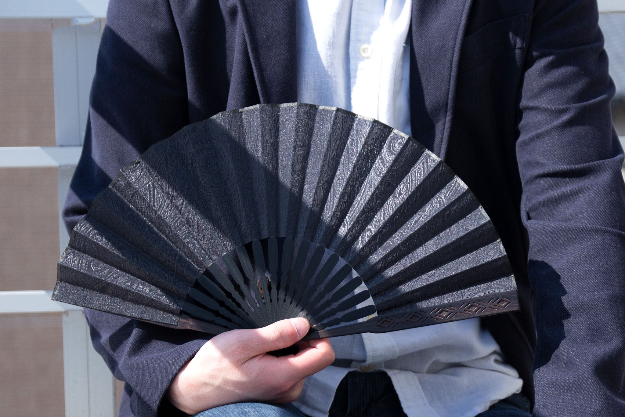 【白蛇伝】極上株　多数子株付き　親株サイズ 親黒檀60間 扇子セット（全3種類） – 白竹堂オンラインショップ