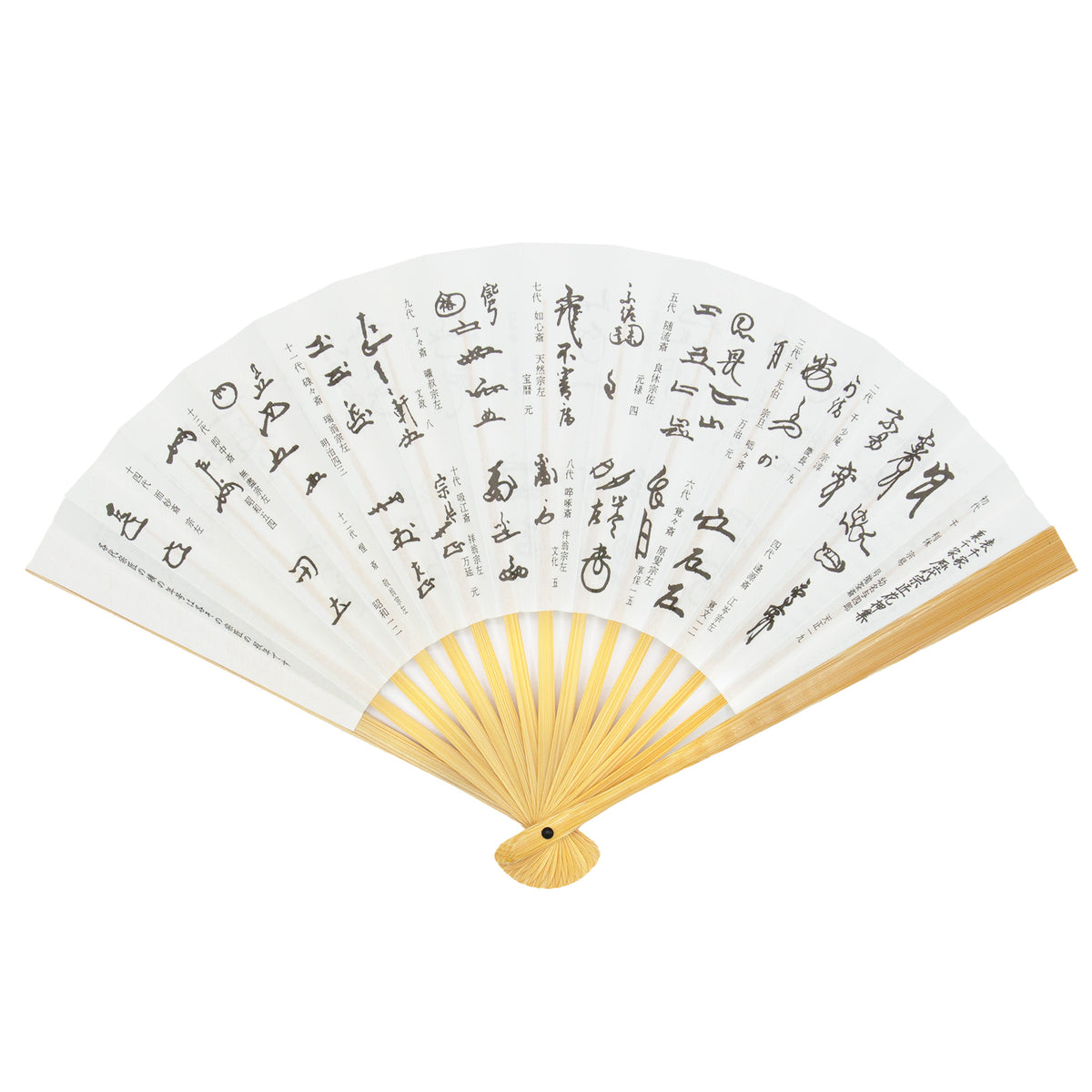 茶道用扇子 表千家 裏千家 歴代宗匠花押集（全2種類） – 白竹堂 